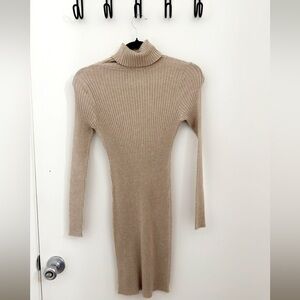 SHEIN Tan Long Sleeve Dress